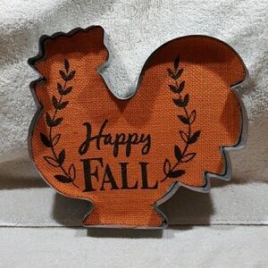 Farmhouse galvanized burlap Happy Fall Chicken